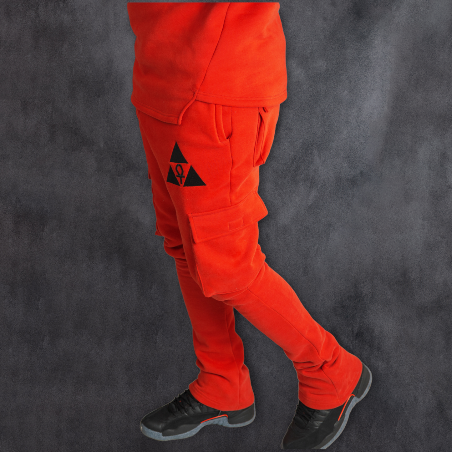 Burnt Orange Stacked Sweat Pants