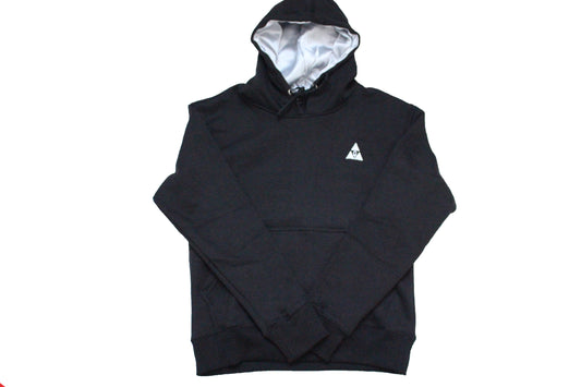 Unisex Black Hoodie with Gray Satin Lined Hood