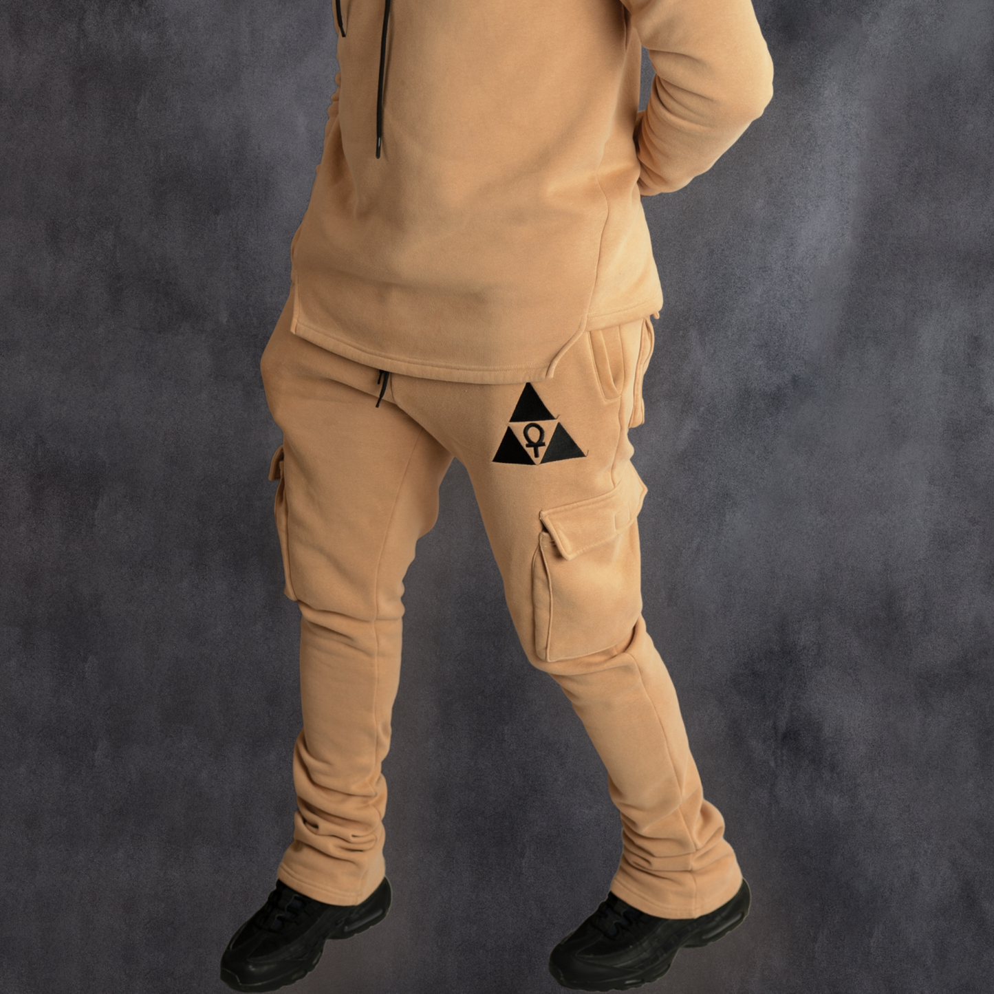 Sand Mega Stacked Sweat Pants