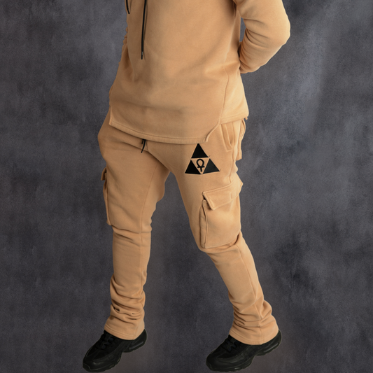 Sand Mega Stacked Sweat Pants