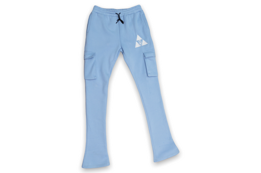 Baby Blue Mega Stacked Sweat Pants