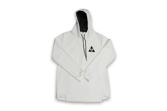 White Mega Satin Lined Hoodie